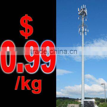 four legged lattice angle steel microwave communication tower made in china