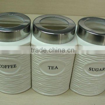 porcelain kitchen canister,coffee/tea/sugar canister,Canton Fair 2009,booth no.16.4C03