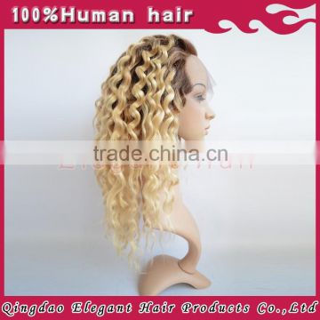 Heavy density ombre kinky wigs full lace wig remy virgin malaysian kinky curly full lace wigs