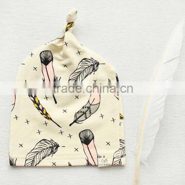 Breathable Kids Hat Boutique Cotton Cartoon Tied Angle Newborn Baby Cap For 0-2 Years In Stock photo-6