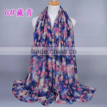 Cotton Flower Print Designer Scarf Wholesale China