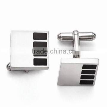 Hot designs Brass square Cuff Links with black enamel