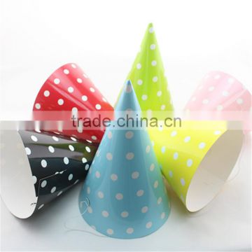 Kids Party Favor Lovely Dotted Paper Hats