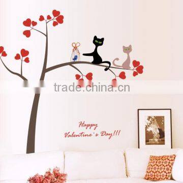 Cat On Tree Branch Wall Sticker Animals Cats Art Decal Kids Room Decor photo-3