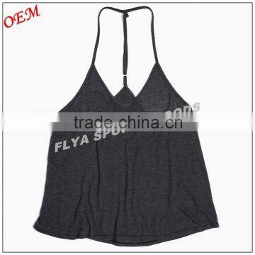 Wholesale Womens Top Quality Cotton Adjustable T-back Strap Gym Tank Top photo-4