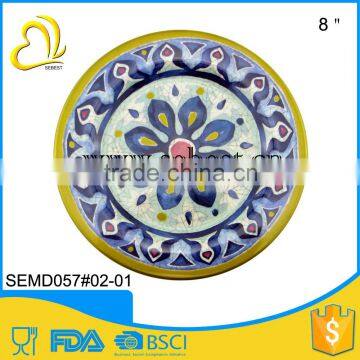 Superior design 8"melamine golden decal vintga print bulk salad plates