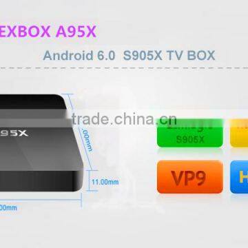 Vensmile A95X Amlogic S905X Android 6.0 Quad Core Kodi 16.0 4K Best Selling tv Box Wholesale Android Smart tv Set Top Box photo-5