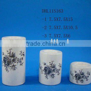 Ceramic crackleware candle holder