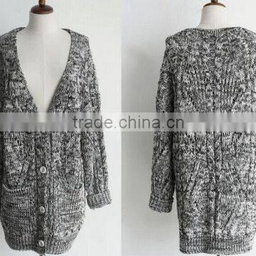 Twisted cardigan knit sweater coat