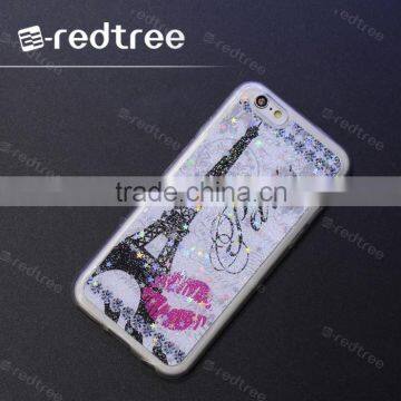 3d glitter with color printing tpu cellphone cover case for brand mobile