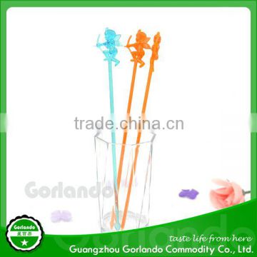 Good quality creative clear plastic stirrers for drinks