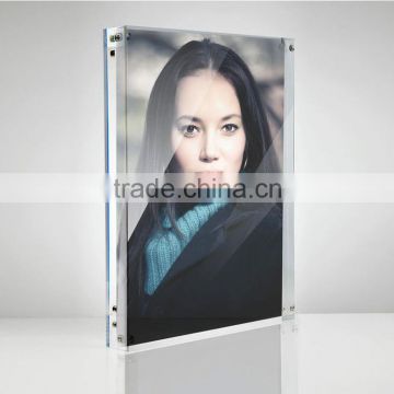 Free Standing Table Clear Block Frame Acrylic Magnetic Photo Frames                        
                                                Quality Choice