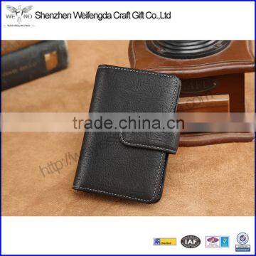 High quality factory genuine leather credit card holder with PP pages