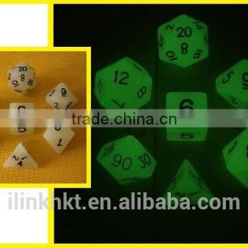 Glow In the Dark GID RPG dice set