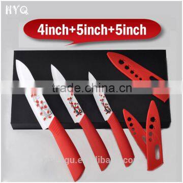 4"5"6" Ceramic Knife Flowers Pattern Super Kitchen Knife Set