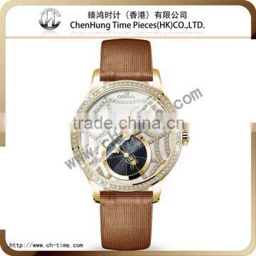 Lady brand swiss watch stainless steel watch quartz japan movement watch stainless steel back