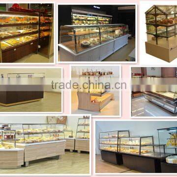 Supermarket Wooden Display Stand Glass Bakery Display Cabinet photo-5