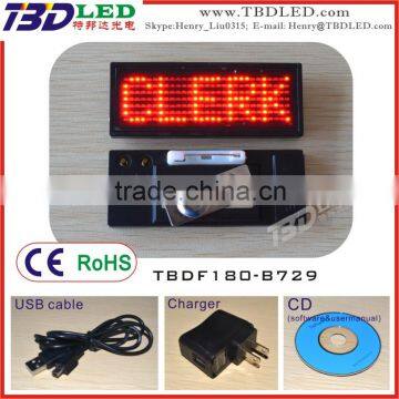 B729 red led name card,led car mini led display,car message sign