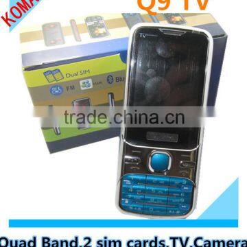 KOMAY Unlocked GSM Quad Band Dual SIM TV Cell Phone Q9 mobile phone