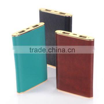 Cellphone Battery 6600mah High Capacity PU Leather Power Bank for iPhone OIS Samsung Android