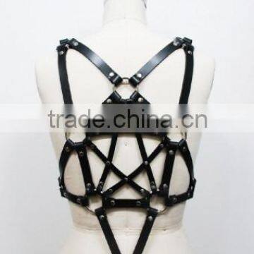 Pentagram Leather Harness High Quality AP-4529