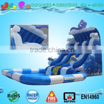 Giant inflatables water slides,ocean wave inflatable pool slide for sale