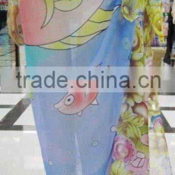 100% polyester chiffon beach pareo