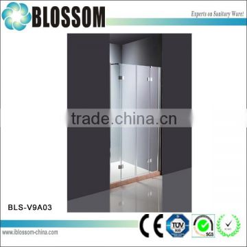 frameless glass bathroom hinged shower door