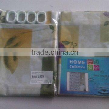 New design white film printed shower curtain
