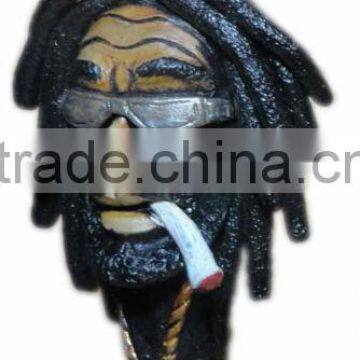 Figurine Shaped Hand Crafted Smoking Pipes - Rasta Man w/. Sun Glasses