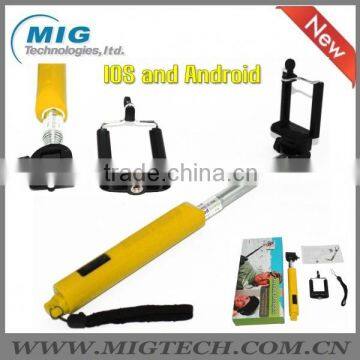 Extendable Handheld Selfie stick for camera & mobile phone, wireless bluetooth monopod for samsung for iphone