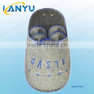 felt slippers set with GASTE embroidery,guest slippers