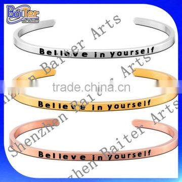 Custom Fashion Rose Gold Initial Cuff Bracelet 925 Sterling Silver Gold Initial Bangle Bracelet Quality Choice photo-6