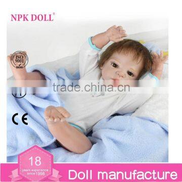 22'' Handmade Full Vinyl Reborn Baby Dolls Lifelike Silicone Newborn Full Body Babies Boy Toys Kids Gift