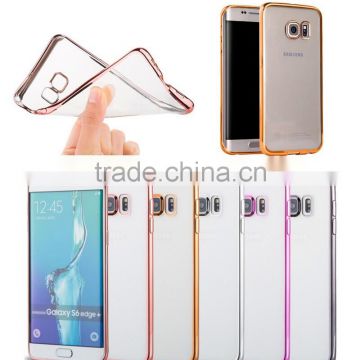 Transparent Clear electroplate case for samsung galaxy s7 edge/s7, soft tpu 4 colors cover for samsung phone