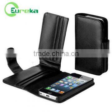 Factory price multi-card slot flip wallet mobile phone leather case for IPhone 4,4s,4g