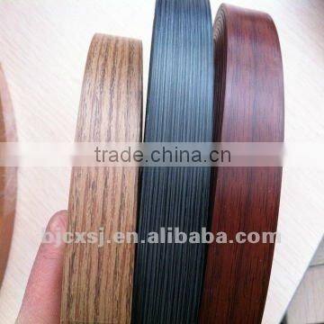 High quality extrusion 1*20mm wood grain color PVC edge banding tap for MDF