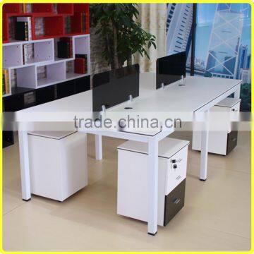 Modern wood and metal type office workstation for 4 person