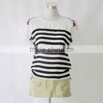 OEM service dongguan garment manufacturer chiffon casual T shirt