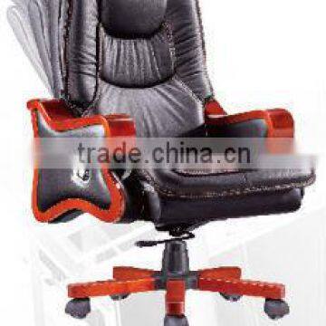 Best wood frame leather boss office chair HE-2053