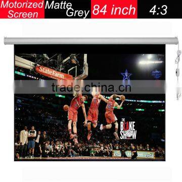 Shenzhen Factory Electric Matte Grey 4:3 84 inch Wall & Ceiling Mounted electric floor projector screen