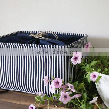 YIWU RODA 100% Canvas Fabric Flax Handle Foldable Storage Box photo-3