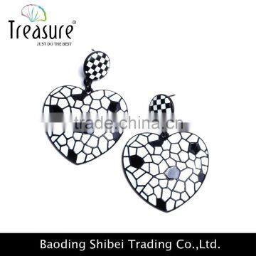 Wedding Jewelry Mix Color Rhinestone Heart Shape Stud Earrings Jewelry in Fashion Style