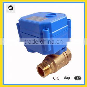 2port auto motorized ball brass valve G1/2'' thread female/male pipe connection