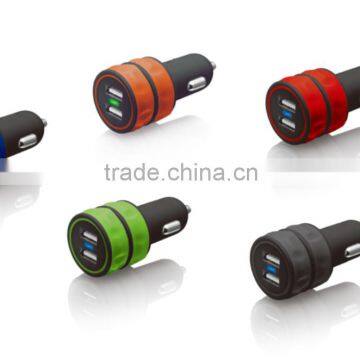 2.1/3.1Amp Dual USB Car Charger for Apple and Android Devices(Colorful)