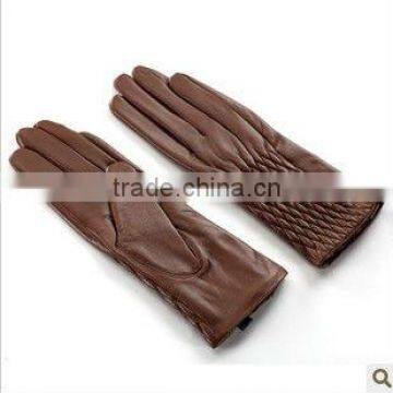 best selling fashion leather gloves with elastic cuffs