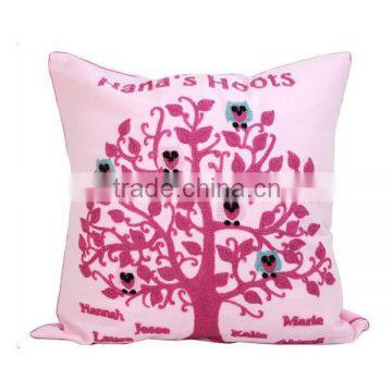 100% cotton canvas embroidery decorative new cushion