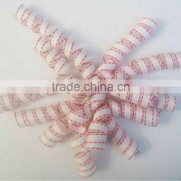 HOT SALE ! White Grosgrain Woven Fabric RibbonPresent Decoration Curling Bow