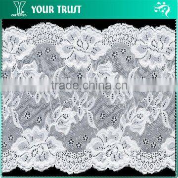 Width 18.5 Centimeter White Stretch Tape Trim Spandex Elastic Lace