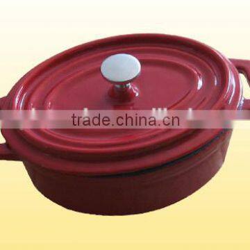 Enameled Oval Cast Iron Casserole